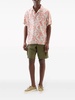 Tropical Print Bowling Shirt Coral