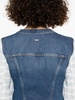 Denim blue jacket with tweed design