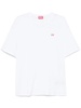 White cotton t-shirt with small logo print