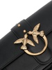 'Love One Pocket' Black Shoulder Bag With Logo Patch In Smooth Leather Woman