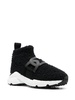 Black Shearling Logo-Plaque Trainers
