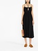 Black Leather Dress with Flap Closure