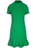 Short Ruffle Hem Wool Tricotine Dress