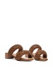 Lilla Leather Mesh Two-Band Sandals