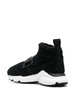 Black Shearling Logo-Plaque Trainers