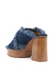 100mm Frayed-detailing Denim Mules