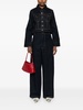 Blue Denim Cropped Jacket Contrast Stitching