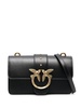 'Mini Love Bag Icon' Black Shoulder Bag With Logo Patch In Smooth Leather Woman Pinko