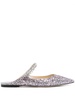 Bing embellished leather-trimmed mules