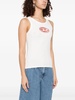 White tank top with cut-out logo
