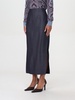 Blue Midi Skirt with Side Openings