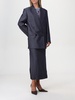 Blue Midi Skirt with Side Openings