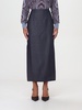 Blue Midi Skirt with Side Openings
