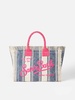 Cotton Canvas Colette Handbag With Striped Print