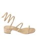 Crystal Embellished Twisted Strap Flat Sandals