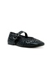 Ash Black Leather Ballerina Flat Shoes