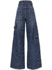Tiger Printed High-waist Cargo Jeans