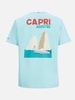 Man Cotton T-shirt With Capri Addicted Postcard Placed Print