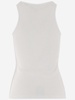 Stretch Cotton Tank Top With Logo
