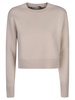 Rib Trim Knit Cropped Sweater