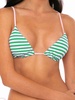 Green White Silver Striped Triangle