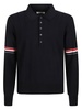 Rwb-striped Long-sleeved Polo Shirt