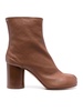 'tabi' Brown High Heel Ankle Boots In Leather Woman