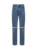 Jeans With Zip And Rips Details