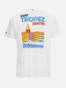 Man Cotton T-shirt With Saint Tropez Addicted Postcard Placed Print