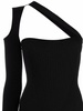 Ribbed-knit Asymmetrical Mono Shoulder Dress