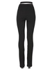 Ribbed Trousers With Cut Out Belt
