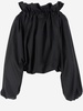 Gros Grain Top With Gathered Collar