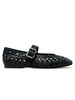 Ash Black Leather Ballerina Flat Shoes