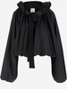 Gros Grain Top With Gathered Collar