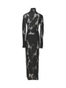 Lace Paneled Long-sleeved Dress