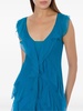 Turquoise Blue-green Silk Ruffled Gown