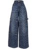 Tiger Printed High-waist Cargo Jeans