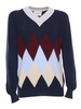 Blue Colored Checked Sweater
