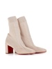 Pink Mesh Striped Ankle Boots