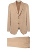Beige Cotton And Lycra Suit