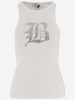 Stretch Cotton Tank Top With Logo