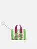 Green Striped Cotton Canvas Key Holder