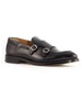 Black Calfskin Leather Double-buckle Loafers