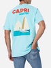 Man Cotton T-shirt With Capri Addicted Postcard Placed Print