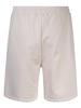 Taupe Bermuda Shorts With Lettering Prints.