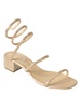 Crystal Embellished Twisted Strap Flat Sandals