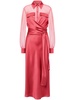 Red Silk Shirt Dress