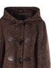 Brown Wool Duffle Coat Fishbone Design