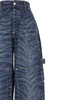 Tiger Printed High-waist Cargo Jeans