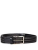 Black Woven Leather Belt